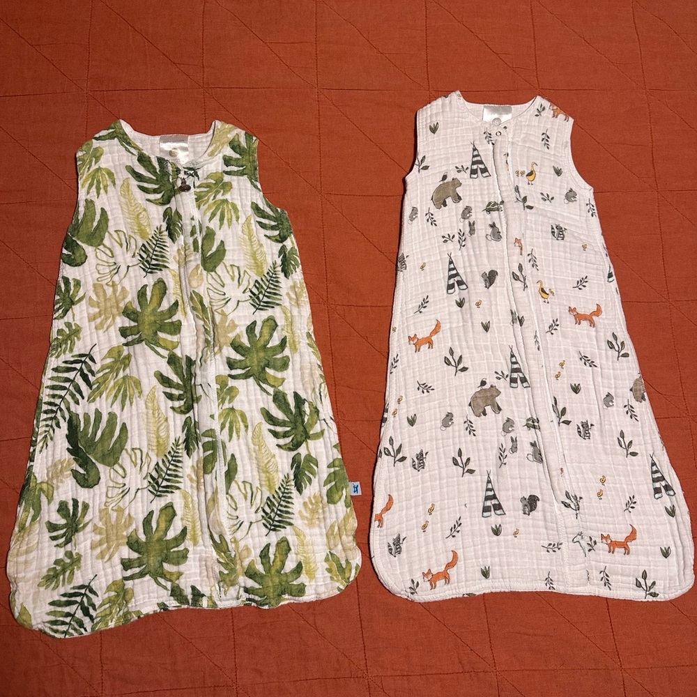 0-6 Months Small Tropical Leaf and Forest Friends Little Unicorn Sleep Sacks